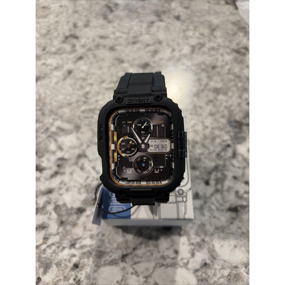 Watch Band By Amband m3 Series 42, 44, 45 mm Black For Apple Watch